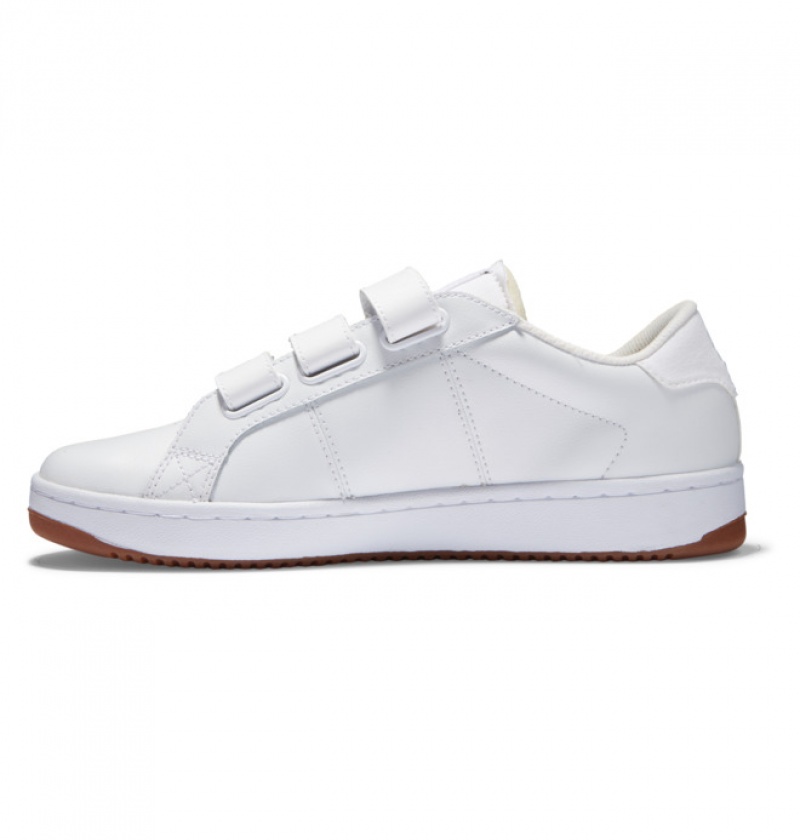 White / White Men's DC Striker Sneakers | 7154-XOLEI