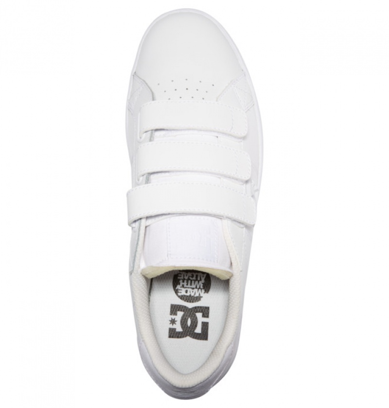 White / White Men's DC Striker Sneakers | 7154-XOLEI